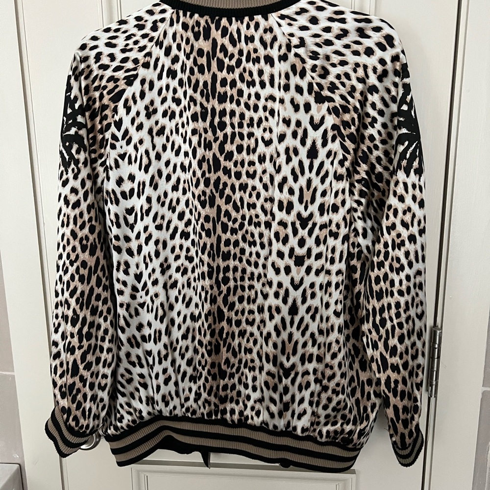 ADAPTATION silk leopard bomber size small